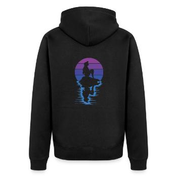 A little mermaid on her rock - Unisex Premium Organic Zip Hoodie - black - Back - Nico (187cm)