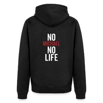 No Michael No Life - Unisex Premium Organic Zip Hoodie - black - Back - Nico (187cm)