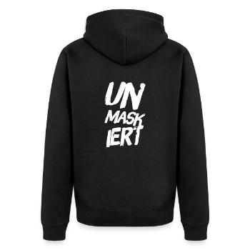 UN MASKED - Démasqué - Démasqué. NOUVEAU HIT! - Veste à capuche bio Premium Unisexe - noir - Dos - Nico (187cm)