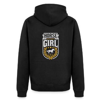 Citation de fille de cheval disant - Veste à capuche bio Premium Unisexe - noir - Dos - Nico (187cm)
