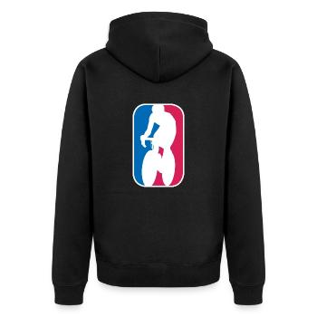 Gravel Bike Logo Rennrad Fahrrad lustige Geschenk - Unisex Premium Bio Zip Hoodie - Schwarz - Hinten - Nico (187cm)