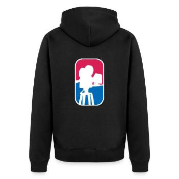 Film Video Kamera Fotograf lustiges Geschenk - Unisex Premium Bio Zip Hoodie - Schwarz - Hinten - Nico (187cm)