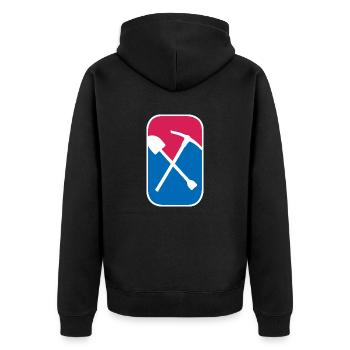 Bergbau Schaufel Geologie lustiges Geschenk - Unisex Premium Bio Zip Hoodie - Schwarz - Hinten - Nico (187cm)