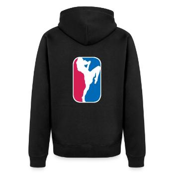 Kampfsport Kämpfer Kickboxen lustige Geschenk - Unisex Premium Bio Zip Hoodie - Schwarz - Hinten - Nico (187cm)