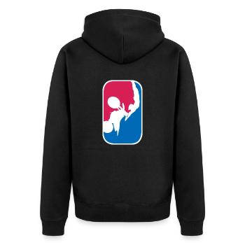 Motocross Motorrad Motorsport stunt Geschenk - Unisex Premium Bio Zip Hoodie - Schwarz - Hinten - Nico (187cm)