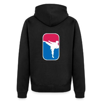 Kampfsport Kämpfer Karate Judo lustige Geschenk - Unisex Premium Bio Zip Hoodie - Schwarz - Hinten - Nico (187cm)