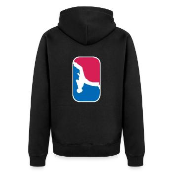 Capoeira Kampfsport Kämpfer fight lustige Geschenk - Unisex Premium Bio Zip Hoodie - Schwarz - Hinten - Nico (187cm)