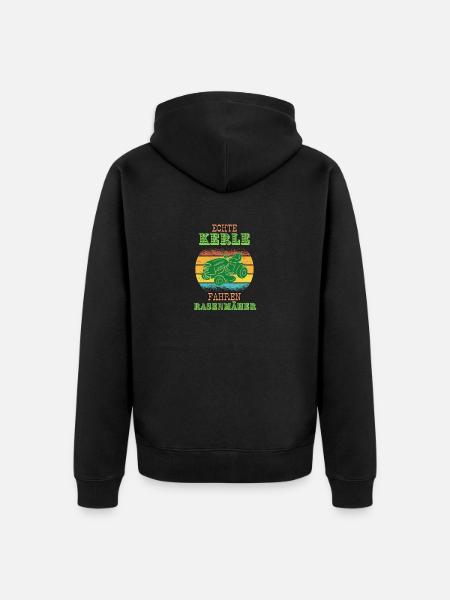 Rasenmäher - Unisex Premium Bio Zip Hoodie - Schwarz