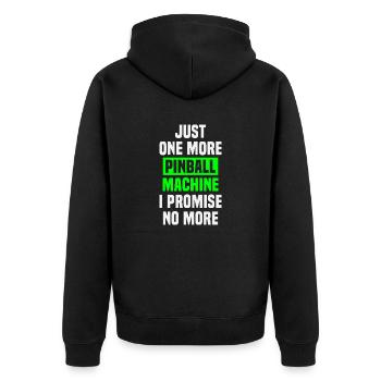 Pinball machine saying funny pinball collector - Unisex Premium Organic Zip Hoodie - black - Back - Nico (187cm)