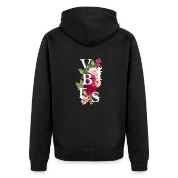 Vibes flowers - Veste à capuche bio Premium Unisexe - noir - Dos - Nico (187cm)