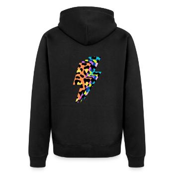 Lightning léopard multicolore - Veste à capuche bio Premium Unisexe - noir - Dos - Nico (187cm)
