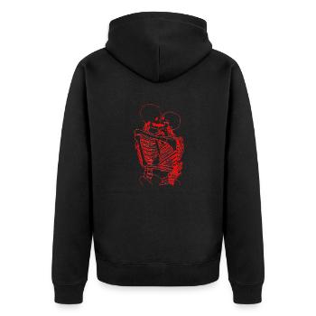 skull skeleton death halloween horror black dead - Unisex Premium Organic Zip Hoodie - black - Back - Nico (187cm)