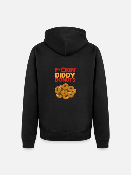 F*CKIN' DIDDY DONUTS-CENSORED-NEG'S URBAN SPORTS - Unisex Premium Organic Zip Hoodie - black