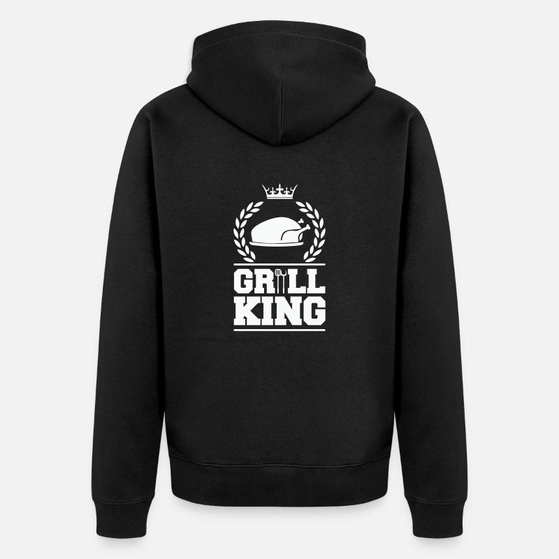 Poulet King grillé - Veste à capuche bio Premium Unisexe - noir