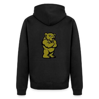 Bear Comic Brown Bear - Unisex Premium Organic Zip Hoodie - black - Back - Nico (187cm)