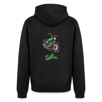 S51 (vert) // Illustration - Veste à capuche bio Premium Unisexe - noir - Dos - Nico (187cm)