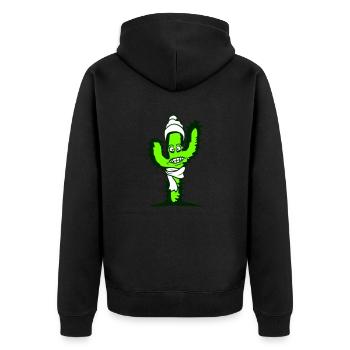 Kaktus Winter Fun Kalt Gesicht Frieren Schal Mütze - Unisex Premium Bio Zip Hoodie - Schwarz - Hinten - Nico (187cm)