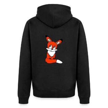 Fuchs Rotfuchs Wildes Tier Schlauer Wald Bewohner - Unisex Premium Bio Zip Hoodie - Schwarz - Hinten - Nico (187cm)