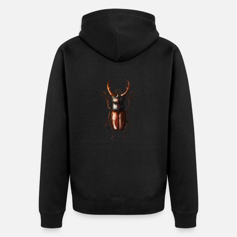 Hirschkäfer - Unisex Premium Bio Zip Hoodie - Schwarz