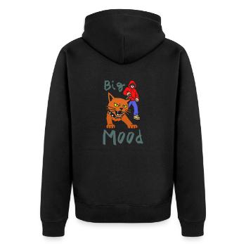 Big Mood for lovers of cats and urban style. - Unisex Premium Organic Zip Hoodie - black - Back - Nico (187cm)
