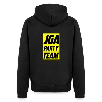Jga Party Team Junggeselle - Unisex Premium Bio Zip Hoodie - Schwarz - Hinten - Nico (187cm)