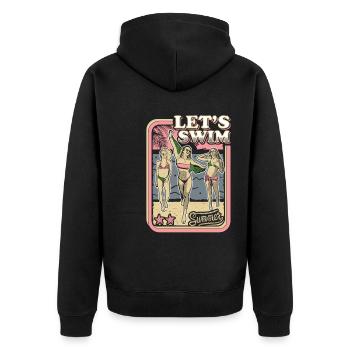 LETS SWIM - BIKINI GIRL - RETRO SUMMER HOLIDAY - Unisex Premium Organic Zip Hoodie - black - Back - Nico (187cm)
