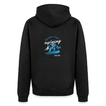 Snowboard Snowboarder - Unisex Premium Bio Zip Hoodie - Schwarz - Hinten - Nico (187cm)