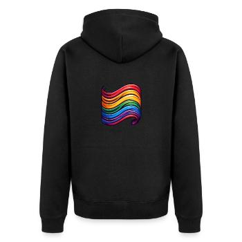 Flagge der Vielfalt - Unisex Premium Bio Zip Hoodie - Schwarz - Hinten - Nico (187cm)