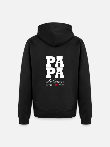 Loving dad since 2020 - Unisex Premium Organic Zip Hoodie - black