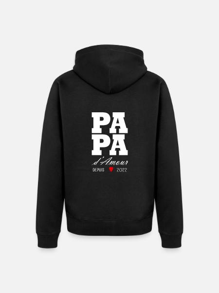 Love dad since 2022 - Unisex Premium Organic Zip Hoodie - black