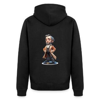 Historical Legacy - Unisex Premium Organic Zip Hoodie - black - Back - Nico (187cm)