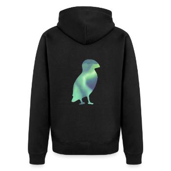Puffin Island Papageitaucher Iceland Aurora - Unisex Premium Bio Zip Hoodie - Schwarz - Hinten - Nico (187cm)