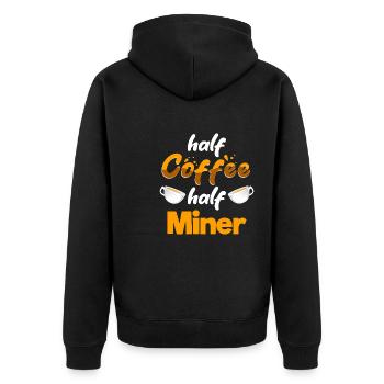 Moitié café Moitié mineur Drôle Exploitation minière Humour Pitman - Veste à capuche bio Premium Unisexe - noir - Dos - Nico (187cm)