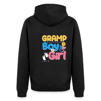 Gramp rose ou bleu t’aime le meilleur grand-père de tous les temps - Veste à capuche bio Premium Unisexe - noir - Dos - Nico (187cm)