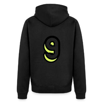 9. 9 ANS. 9e ANNIVERSAIRE. ANNIVERSAIRE 9 ANS - Veste à capuche bio Premium Unisexe - noir - Dos - Nico (187cm)
