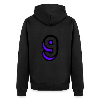 9. 9 ANS. 9e ANNIVERSAIRE. ANNIVERSAIRE 9 ANS. 9 - Veste à capuche bio Premium Unisexe - noir - Dos - Nico (187cm)