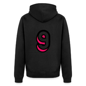 9. BIRTHDAY. HAPPY BIRTHDAY - Unisex Premium Organic Zip Hoodie - black - Back - Nico (187cm)