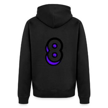 8. 8 YEARS. 8th ANNIVERSARY. 8 YEAR ANNIVERSARY - Unisex Premium Organic Zip Hoodie - black - Back - Nico (187cm)