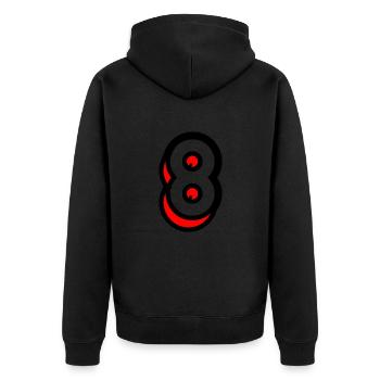 8 ANS. 8e ANNIVERSAIRE. ANNIVERSAIRE 8 ANS. 8 - Veste à capuche bio Premium Unisexe - noir - Dos - Nico (187cm)