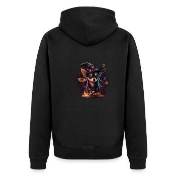 Chihuahua Costume d'Halloween - Citrouille - Veste à capuche bio Premium Unisexe - noir - Dos - Nico (187cm)