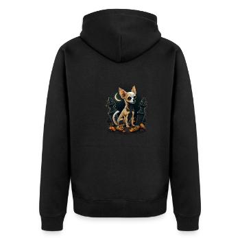 Chihuahua Costume d'Halloween - Citrouille - Veste à capuche bio Premium Unisexe - noir - Dos - Nico (187cm)
