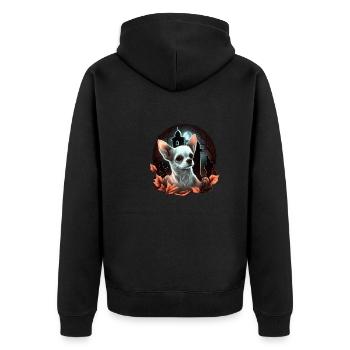 Chihuahua Costume d'Halloween - Citrouille - Veste à capuche bio Premium Unisexe - noir - Dos - Nico (187cm)