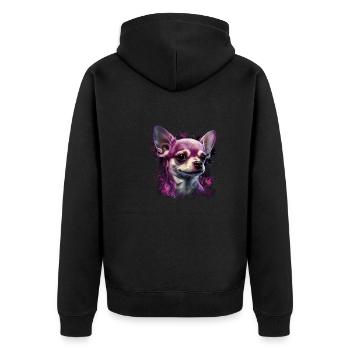 Chihuahua | Pink Jolie Rose Maman Femme ignon - Veste à capuche bio Premium Unisexe - noir - Dos - Nico (187cm)