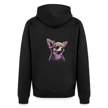 Chihuahua | Pink Jolie Rose Maman Femme ignon - Veste à capuche bio Premium Unisexe - noir - Dos - Nico (187cm)