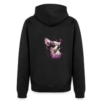 Chihuahua | Pink Jolie Rose Maman Femme ignon - Veste à capuche bio Premium Unisexe - noir - Dos - Nico (187cm)