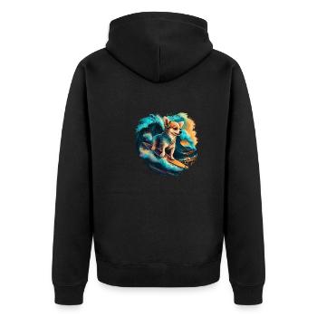 Chihuahua | Surf Cool Planche Surfeur Océan Chien - Veste à capuche bio Premium Unisexe - noir - Dos - Nico (187cm)