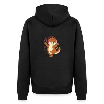 La loutre écoute de la musique et danse - Veste à capuche bio Premium Unisexe - noir - Dos - Nico (187cm)