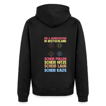 Die 4 Jahreszeiten In Deutschland - Unisex Premium Bio Zip Hoodie - Schwarz - Hinten - Nico (187cm)