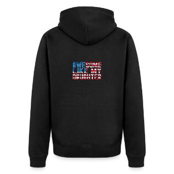 4th of July Father’s Day Papa - Génial comme mon - Veste à capuche bio Premium Unisexe - noir - Dos - Nico (187cm)
