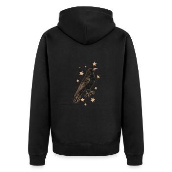Corbeau avec des étoiles - Veste à capuche bio Premium Unisexe - noir - Dos - Nico (187cm)